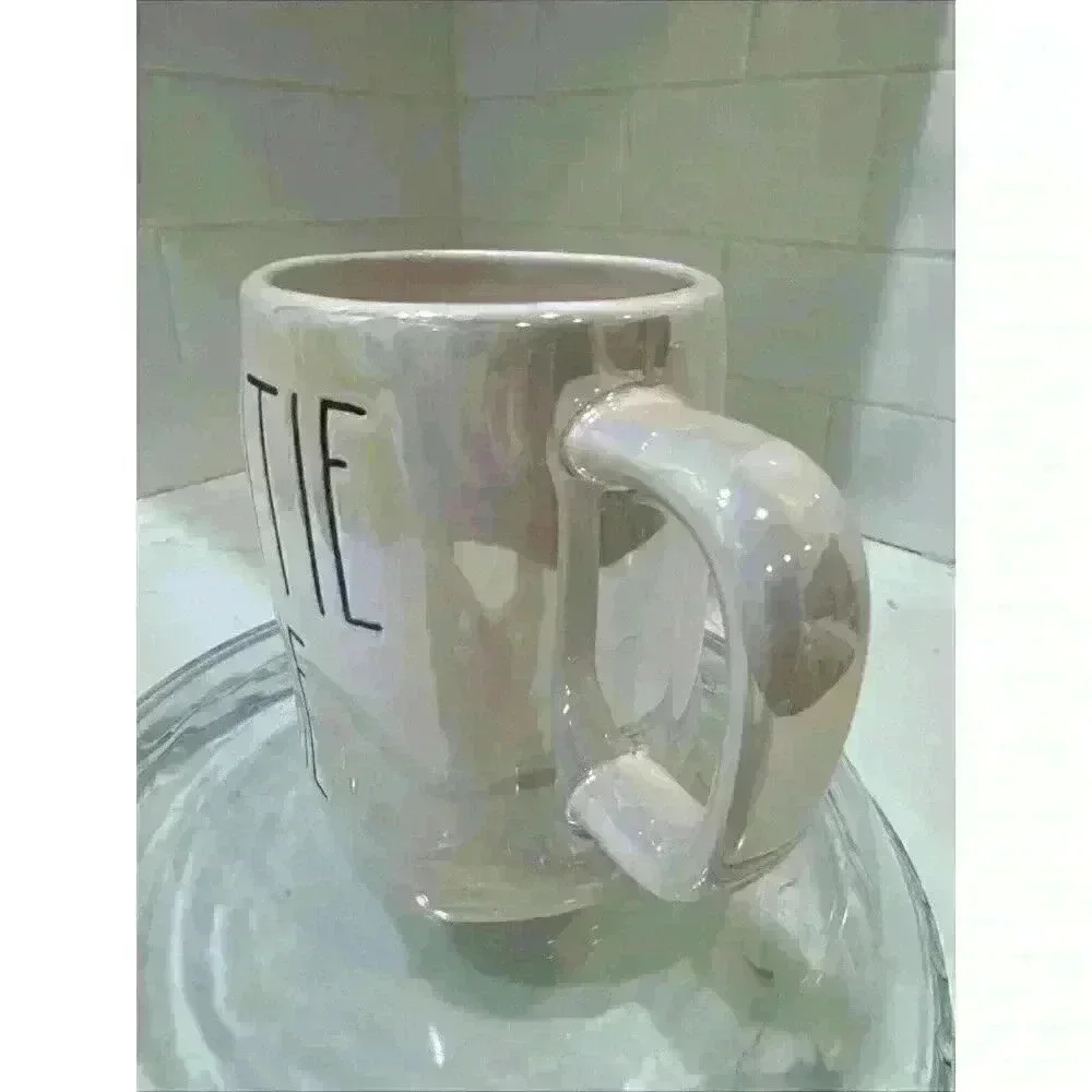 Rae Dunn Valentines Day CUTIE PIE Mug Iridescent Ceramic w/ Black by Magenta